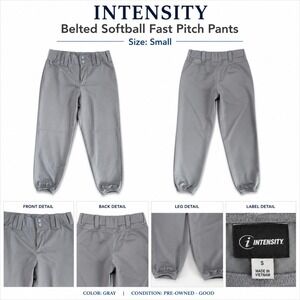 Intensity Belted Softball Fast Pitch Pants Gray‎ Small ND5330W Womens Athletic